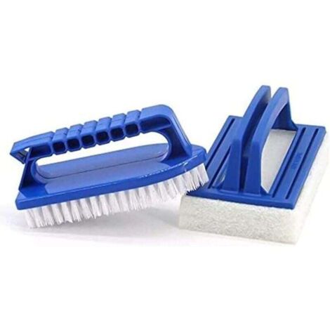 Lot de 2 brosses à éponge de piscine - Éponge de nettoyage - Brosse à algues - Pour la saleté et la mousse - Pour spa, petite piscine, baignoire, piscine (1/4)