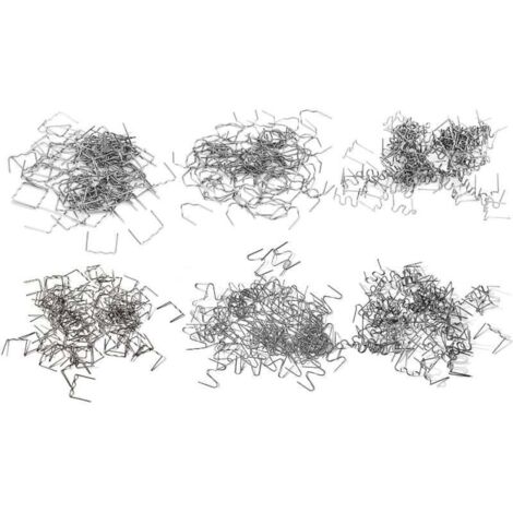 Lot de 1200 agrafes chaudes, 0,8 mm/0,6 mm, pour réparation de soudure en plastique de voiture