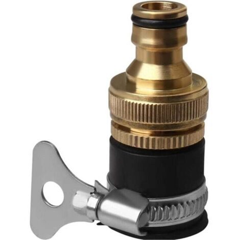 Connecteur de Robinet Rond, Connecteurs de Tuyau en Laiton d'un Diamètre 1/2'' à 3/4'' Adaptateur Universel pour Robinet Tuyau D'Arrosage