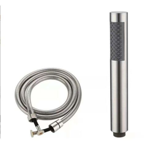 Pommeau de douche brossé en acier inoxydable 304, pommeau de douche à main résistant aux chutes avec tuyau, argent