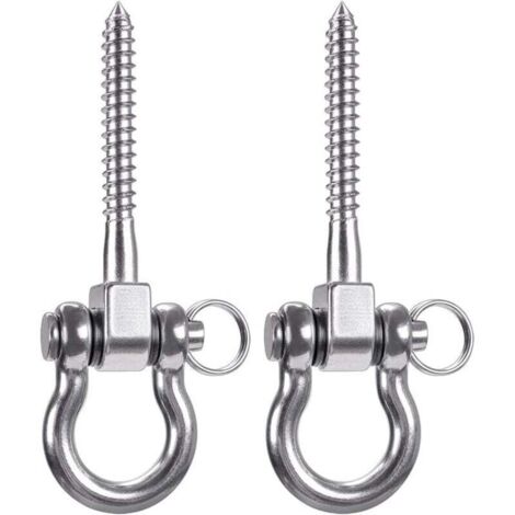 2 Pièces 700KG Capacité 304 Acier Inoxydable Crochet De Plafond, Suspension Trainer Kit de Suspension pour Chaise accrochante, Lampe accrochante, hamac, Sac de Boxe, entraîneur de Bride (1/4)
