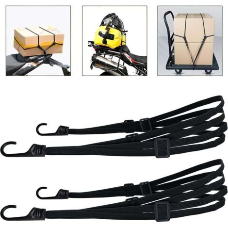 2 Pièces Tendeurs Elastique avec Crochets, étendeur vélo, Sangle élastique Moto, Sangle Bagage, Sangle de Casque, Tendeurs Elastique Noir, Sangle Moto etc (90 cm, 2 Pièces) (1/4)