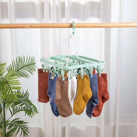 1pc étendoir Chaussette, étendoir Chaussettes Pliant pratique avec 32 ...