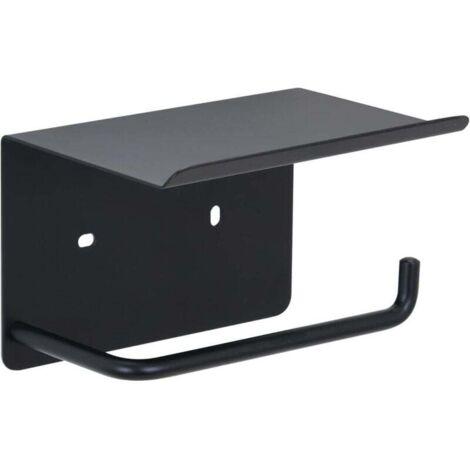Porte Papier Toilette avec Tablette Adhesif, Support Papier Rouleau sans Percage Acier INOX , Derouleur Papier Toilette Auto-adhésive Mural (1/4)