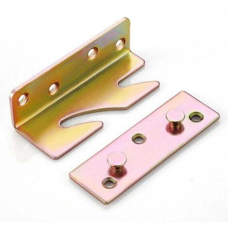 Supports de Lit Résistants - Lot de 8 Charnières et Connecteurs pour Rails de Lit (1/4)