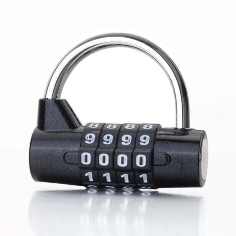Serrure de mot de passe de porte, cadenas à combinaison de code à 4 chiffres, verrouillage de mot de passe de sécurité pour gymnase, école, valise de voyage pour casier d'employé (1/4)
