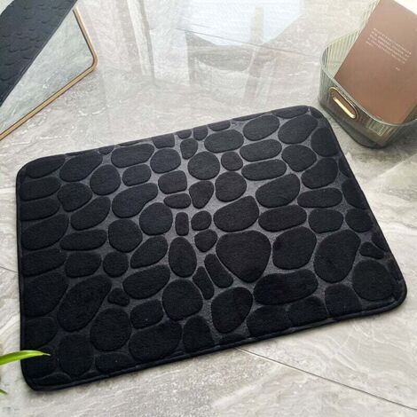 Tapis de Bain Mousse à mémoire de Forme antidérapant - Tapis de Bain 50 x 80 cm - Noir (1/4)