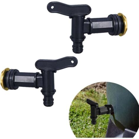 2 Robinets de Cuve Arrière en Plastique à Enfoncer,Robinet pour Citerne de Pluie, Robinets de Citerne d'eau, pour le Jardin, l'Industrie et la Maison