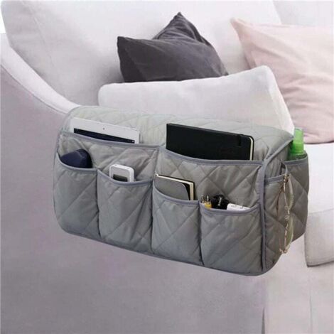 Organiseur d'accoudoir de canapé à suspendre - Sac de rangement pour télécommande TV - Sac de rangement pour accoudoir de canapé