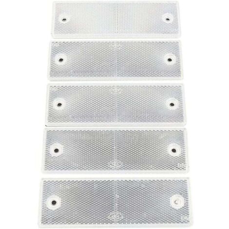 10 Pièces Réflecteurs Camion, Avertissement Réfléchissant Plaque, Réflecteurs pour Remorques Et Camions, Universel Plastique Blanc Réflecteur Marqueur pour Remorque (1/4)