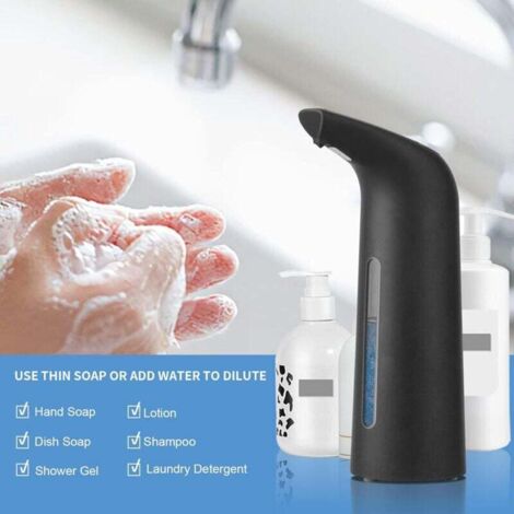 Distributeur de Savon Mousse Automatique 400ML Capteur Infrarouge sans Contact 4 Niveaux Réglables Rechargeable USB Blanc - Bricolage