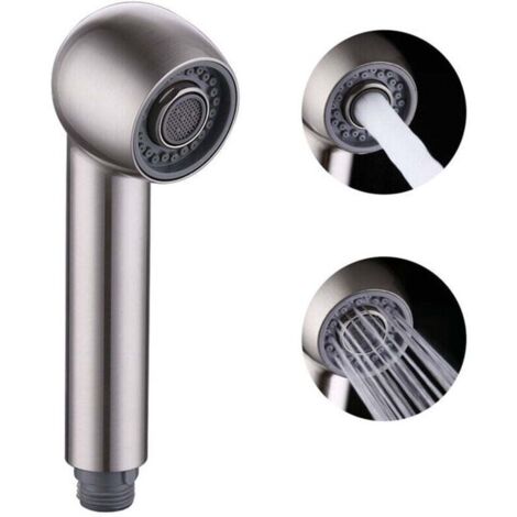 Douchette Robinet Cuisine de Rechange 2 Types de Jet Tête de Robinet Cuisine Remplacement pour Mitigeur Nickel Brossé