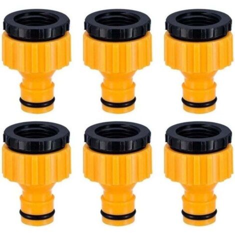 Plastique 3 / 4 "et 1 / 2" robinet fileté buse débit robinet connecteur adaptateur de robinet fileté pack de 6
