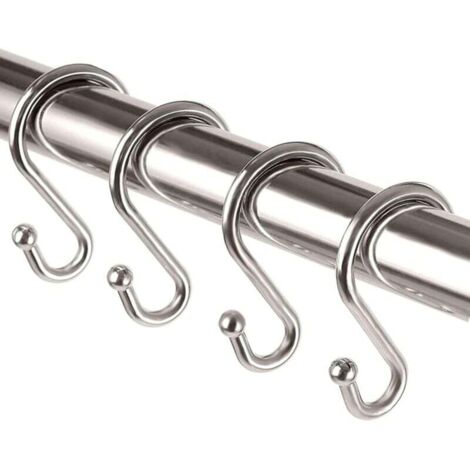 12 pièces crochets de rideau de douche en métal résistant à la rouille en forme de S crochets cintres pour rideaux de douche, ustensiles de cuisine, vêtements, serviettes Bronze