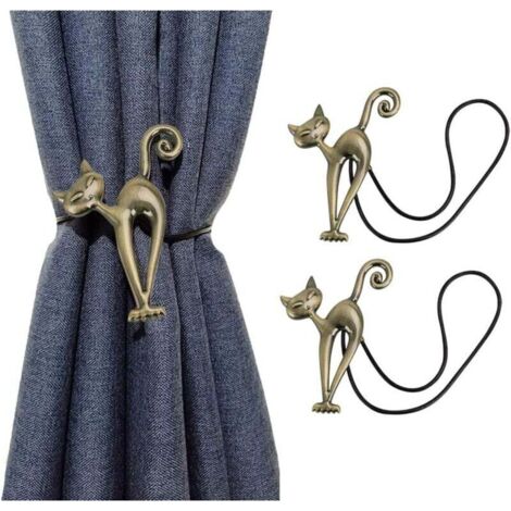 Embrasses de rideaux magnétiques Creative Cat Ensemble de 2 embrasses de rideaux Boucles de maintien de rideaux Embrasses de rideaux Embrasses de rideaux pour la maison, le bureau, l'hôtel, la (1/4)
