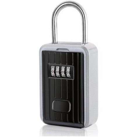 1 Pièce Boite à Clé Sécurisée Montage Mural Boite a Clef avec Code Numérique à 4 Chiffres, Extra Grande Lock Box Coffre a Clefs Exterieur avec Anse