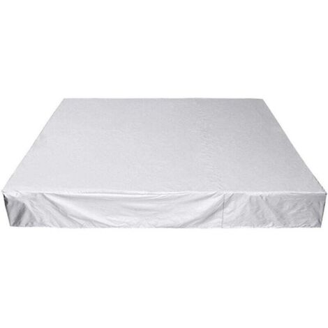Housse de Protection pour Spa, Bain à Remous, Piscine, Baignoire, Couverture de Spa en Tissu Oxford pour Jardin Extérieur, Anti-poussière,Imperméable à l'eau,Anti-UV,argent 21821830cm