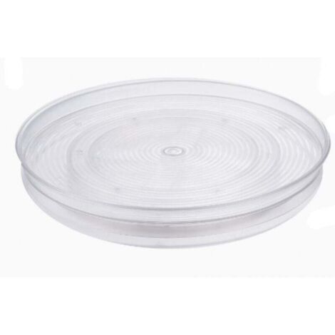 petit plateau pivotant en plastique sans BPA pour épices et ingrédients de cuisine, socle tournant pour le placard, transparent, 29 cm