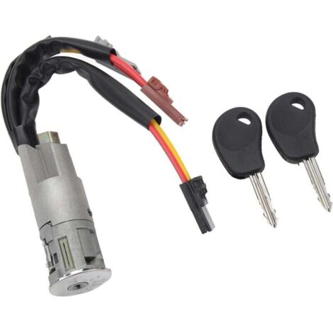 Serrure de cylindre de direction avec clé, cylindre de verrouillage de commutateur de démarrage d'allumage 252521 Remplacement pour AX Berlingo Evasion