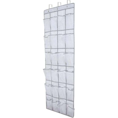 Range chaussures à suspendre sur la porte, sac de rangement suspendu avec 24 poches, rangement de chaussures suspendu, organiseur de suspension multifonction pour chambre à coucher, salle de ba