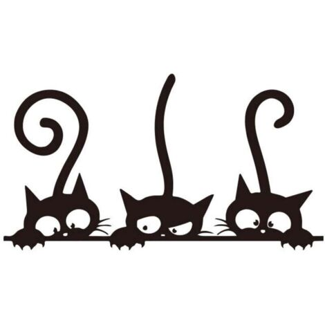 Un lot de Stickers Muraux Thème Animal chat Mignon Décor Autocollants Chat pour la Décoration de salon cusine Chambre des Enfants (1/4)