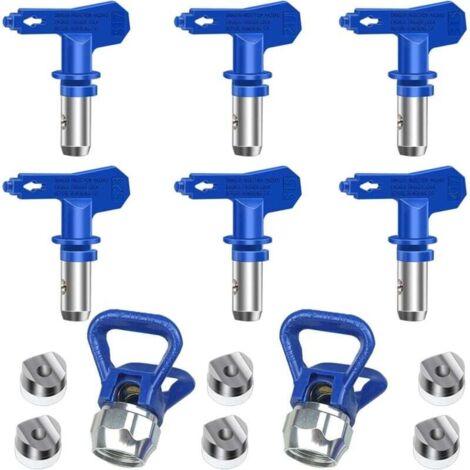 1 ensemble - 6 Pièces Buse de Pulvérisation Airless, Buses de Pulvérisation Réversibles sans Air, Buse Airless pour Pistolet à Peinture Haute Pression (Tapez 211, 315, 417, 515, 517, 523)