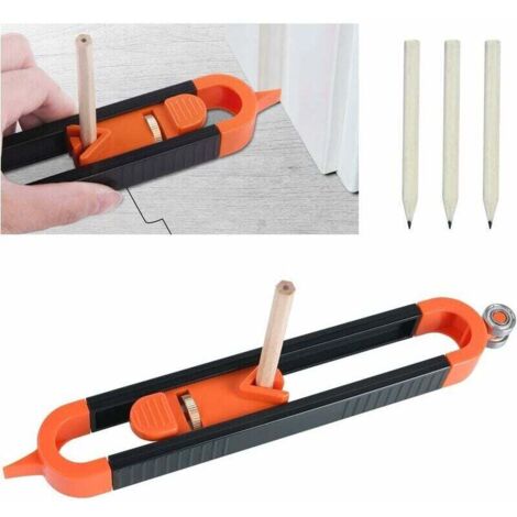Jauge de Contour Avec Serrure, Outil de Profil Règle de Mesure Du Travail Du Bois Outils de Jauge de Duplicateur de Contour Irrégulier, Cadeau pour Charpentier 23.3cm
