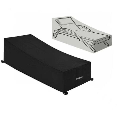 Housse de mobilier de jardin, housse de chaise longue de jardin 2 pièces avec bouches d'aération, imperméable, coupe-vent, anti-UV, housse de chaise longue en tissu Oxford 210d robuste, soleil