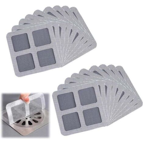 Lot de 20 filtres jetables pour bonde de douche - Autocollant pour évacuation de cheveux - Pour salle de bain, buanderie, baignoire et cuisine (10 cm x 10 m) (1/4)