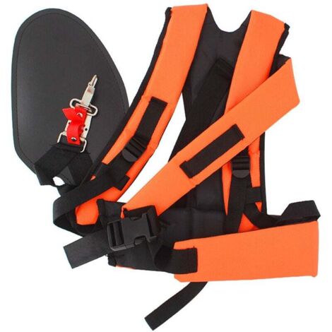 Universel Harnais à Double Sangle Bretelles Réglables Confort pour Débroussailleuse Tondeuse à Gazon Machine De Jardinage avec Porte-Brosse Nylon Ceinture Accessoir (1/4)
