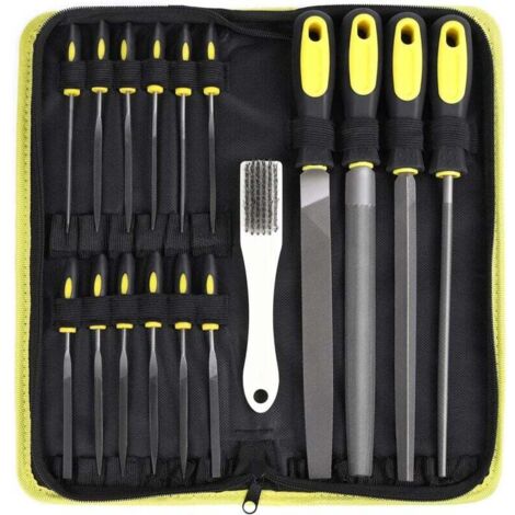 18 in 1 Limes et Râpes Jeu de Lime Metal Precision Métal Limes Métalliques en Carbone Acier Brosse Aiguille Ensemble de fichiers