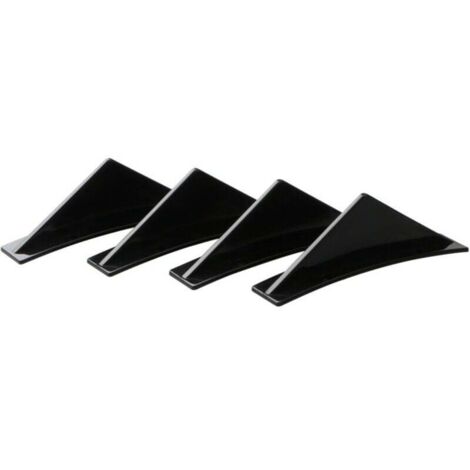 4 Pcs Diffuseur De Spoiler De Pare-Chocs Arrière, Aileron De Pare-Chocs Arrière avec Vis, Pare-Chocs Requin Becquet Arrière, Anti-Usure Châssis Décoration Aileron Voiture(Noir/Courbe) (1/4)