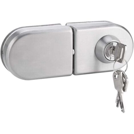 verrou porte en acier inoxydable Serrure de sécurité anti-vol Serrure de porte coulissante à poussoir sans cadre avec clés