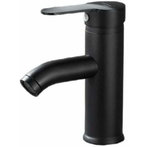 Robinet lave-mains noir mat - Mitigeur eau chaude / eau froide - Noir