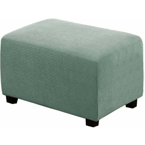 Housse de Pouf carrée Extensible en Peluche, Housses de Repose-Pieds en Jacquard Doux pour protéger Le Repose-Pieds, Housse de Pouf avec Fond élastique, Lavable en Machine -Vert
