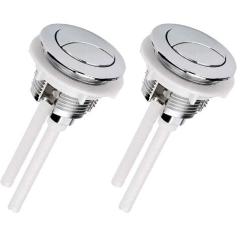 Bouton poussoir chasse d'eau de 38MM,universel double bouton de chasse d'eau à tête ronde pompe haute pression (argent 2) (1/4)