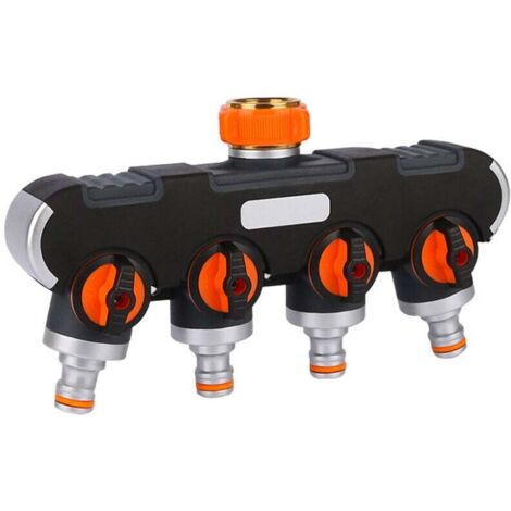 Distributeur Arrosage 4 Voie, Répartiteur 4 Voies Utilitaire Extérieur Raccord de Tuyau pour Le Jardin et la Vie à la Maison