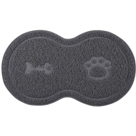 Tapis d’Alimentation pour Chat en Silicone, Imperméable et Antidérapant Tapis Gamelle Chien et Chat Napperon Bol d'eau Triomphe - Gris, 45 X 25 cm