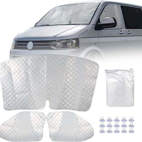 Couverture de Pare-Brise pour VW T5, Couverture de Pare-Brise Avant Pliable Thermique, Couverture de Pare-Brise occultant, Couverture de Protection Contre Le Soleil, la Neige, Le Gel, la Glace