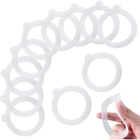 Lot de 12 joints de rechange en silicone pour bocaux, joint en silicone, 9,5 x 9,5 cm, pour bocaux à pince en verre de 0,35/0,5/1/1,5/bocaux de 2 litres (blanc)