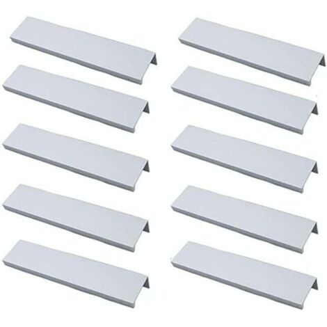 Lot de 10 Poignée Profil Poignée de Meuble Cuisine - Poignée Invisible Poignee de Meuble Poignée Meuble en Alliage d'Aluminium Entraxe 96mm (1/4)