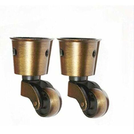 Lot de 2 roulettes universelles de type tasse massif haute capacité de charge pour meubles, costumes, lits (1/4)