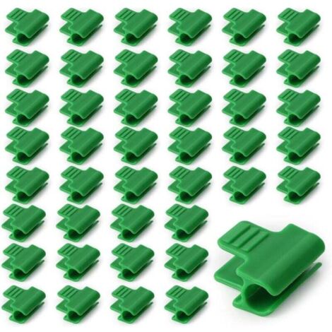 50 Pièces Pinces Fixations pour Serre 11mm, Clip de Film de Serre, Pince à Effet de Serre, Clip pour Tige de Tube de Serre, Clip Cerceau Tunnel de Filet en Plastique, pour Serres, Cadre, Abris (1/4)