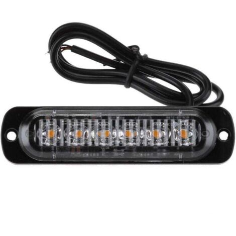 Lot de 2 feux de position latéraux 6 LED pour feux de position avant arrière universels pour camion, caravane, camping-car, camion, voiture, bus (jaune),11228mm