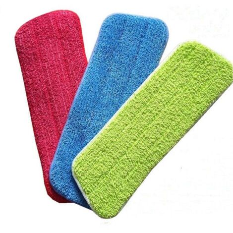 Housse de Nettoyage Remplacement, 3PCS Microfibre de Balai Mop Remplacement pour Serpillère Spray/Nettoyeur Vapeur, Lot de 3 Housse de Nettoyage Rechange Mop de Tampon pour Balai/Plat(42x14cm)