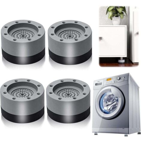 Patins Anti Vibration, 4 Pièces Pieds en Caoutchouc pour Machine à Laver Coussinets Pied de Machine à Laver Tampon Anti-vibration, pour machine à laver et sèche-linge (gris3.5cm)