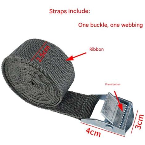 Lot De 4 Sangles De Fixation Snowboard BOXOB – Haute élasticité, Nylon, Avec Vis écrous Et Rondelles