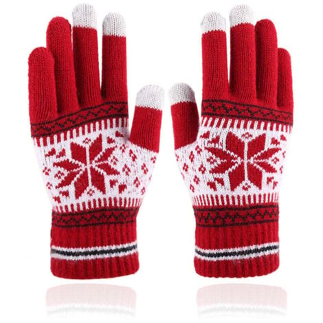 Mashaouyo Gants d'hiver tricotés pour homme et femme, gants tricotés chauds pour l'extérieur, moufles élastiques douces pour femme, isolées par temps froid (violet, A
