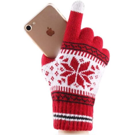 Mashaouyo Gants D'Hiver Thermiques Tricot Polaire Homme - Gants Cyclisme Ski Écran Tactile