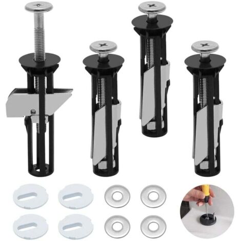 Vis de Siège de Toilette en Acier Inoxydable - Kit de 4 Boulons de Remplacement (1/4)
